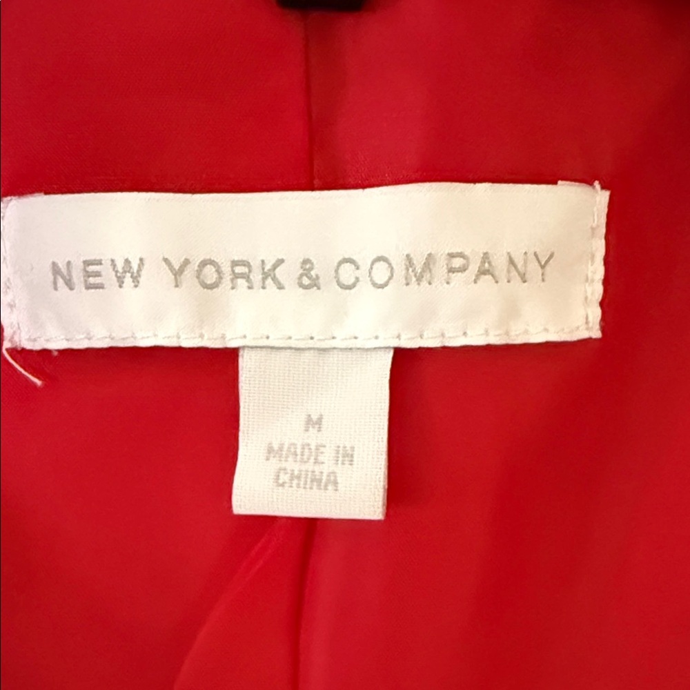New York & Company Red Double-Breasted Women's trench Coat. Like New! - Picture 2 of 8